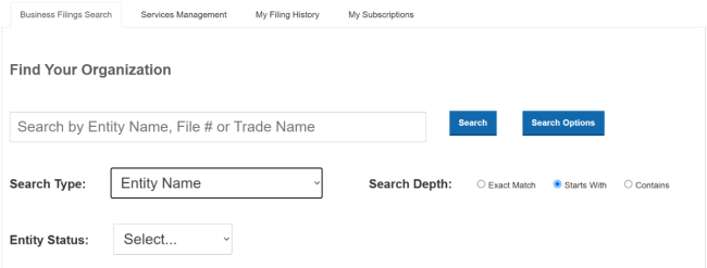 DC business name search home