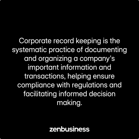 corporate record keeping defined