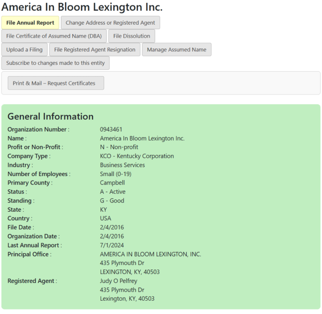 Kentucky business entity search results 2
