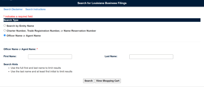LA officer name search home