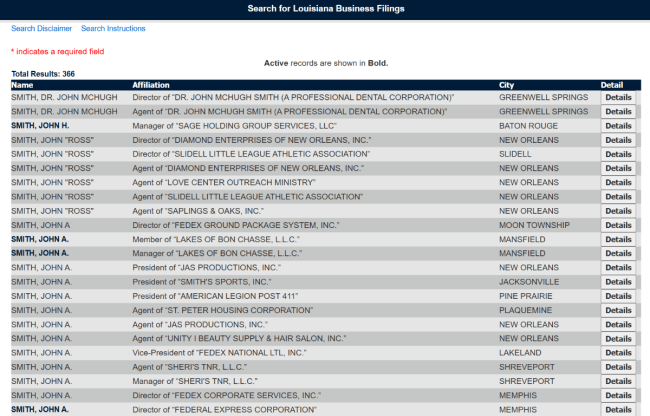 LA officer name search results